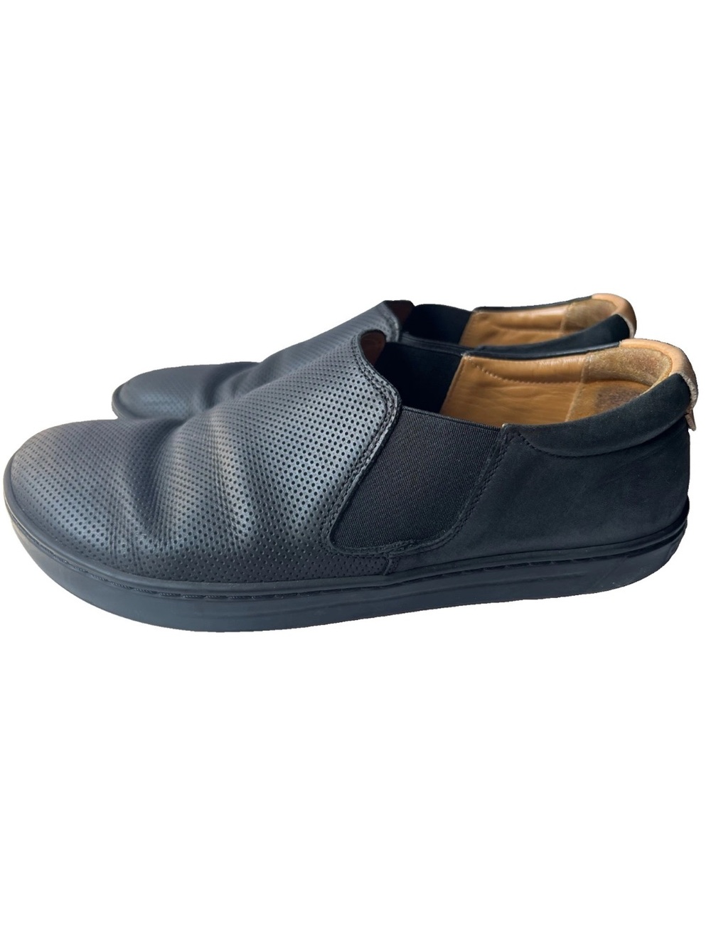 Birkenstock Barrie Black Leather Perforated Slip On Flat Sneaker Shoes 37 6.5